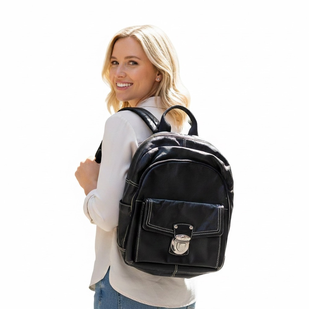 Danier Leather Black Backpack for Women